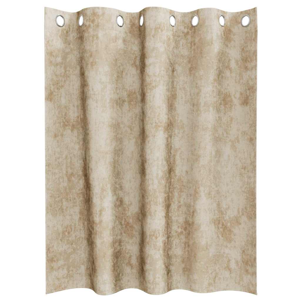Curtain with Curtains 2 pcs Cream 140 x 140 cm Velvet