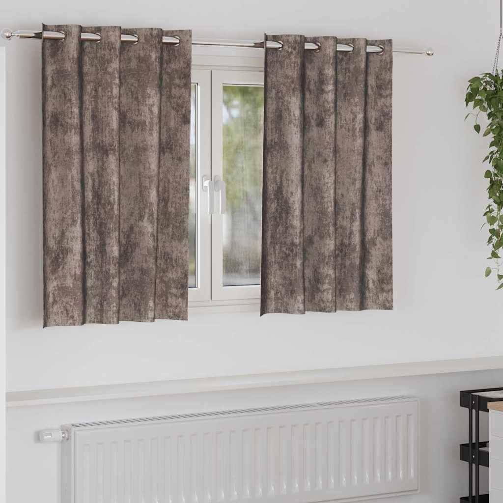 Curtain with Curtains 2 pcs Cappuccino 140 x 140 cm Velvet