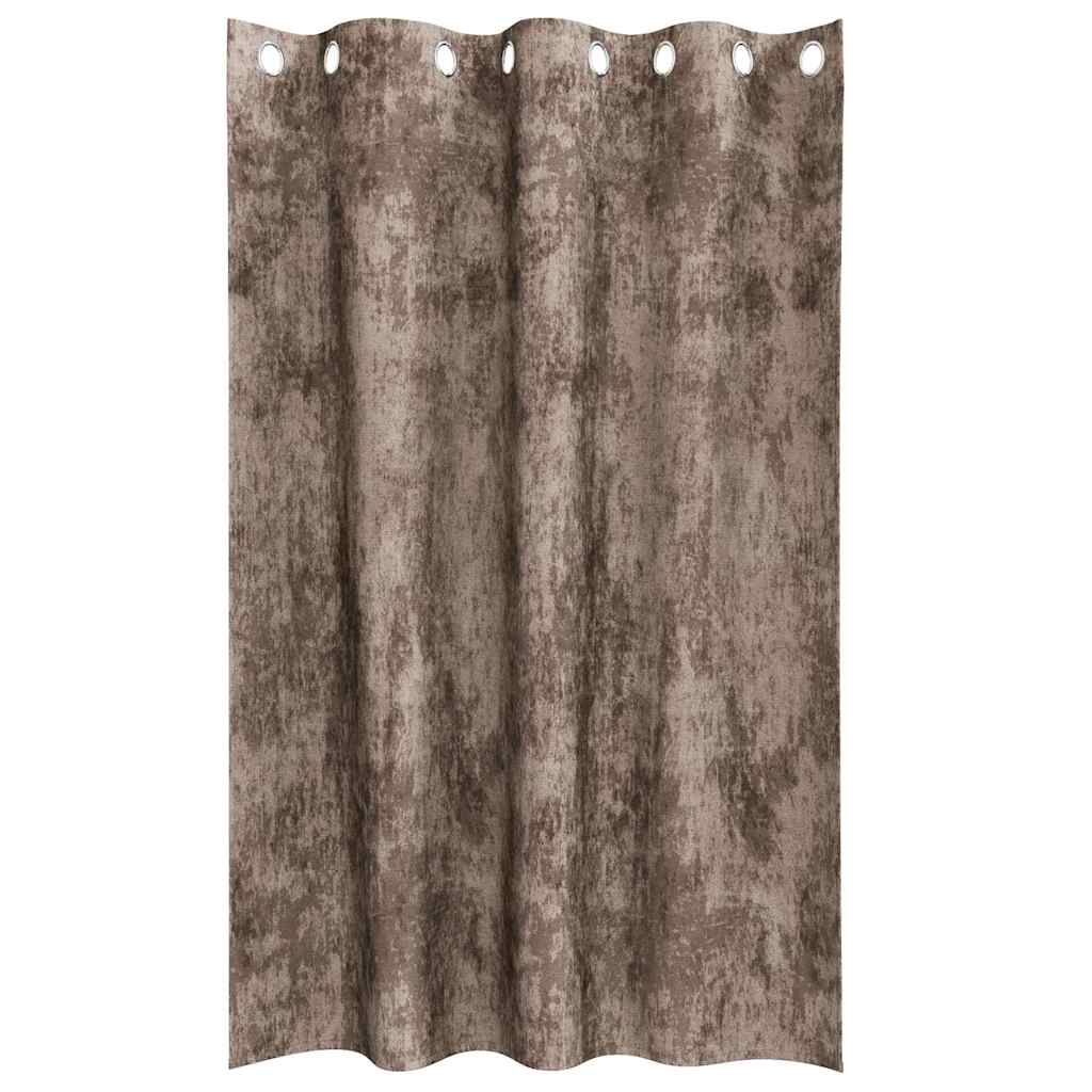 Curtain with Curtains 2 pcs Cappuccino 175 x 140 cm Velvet