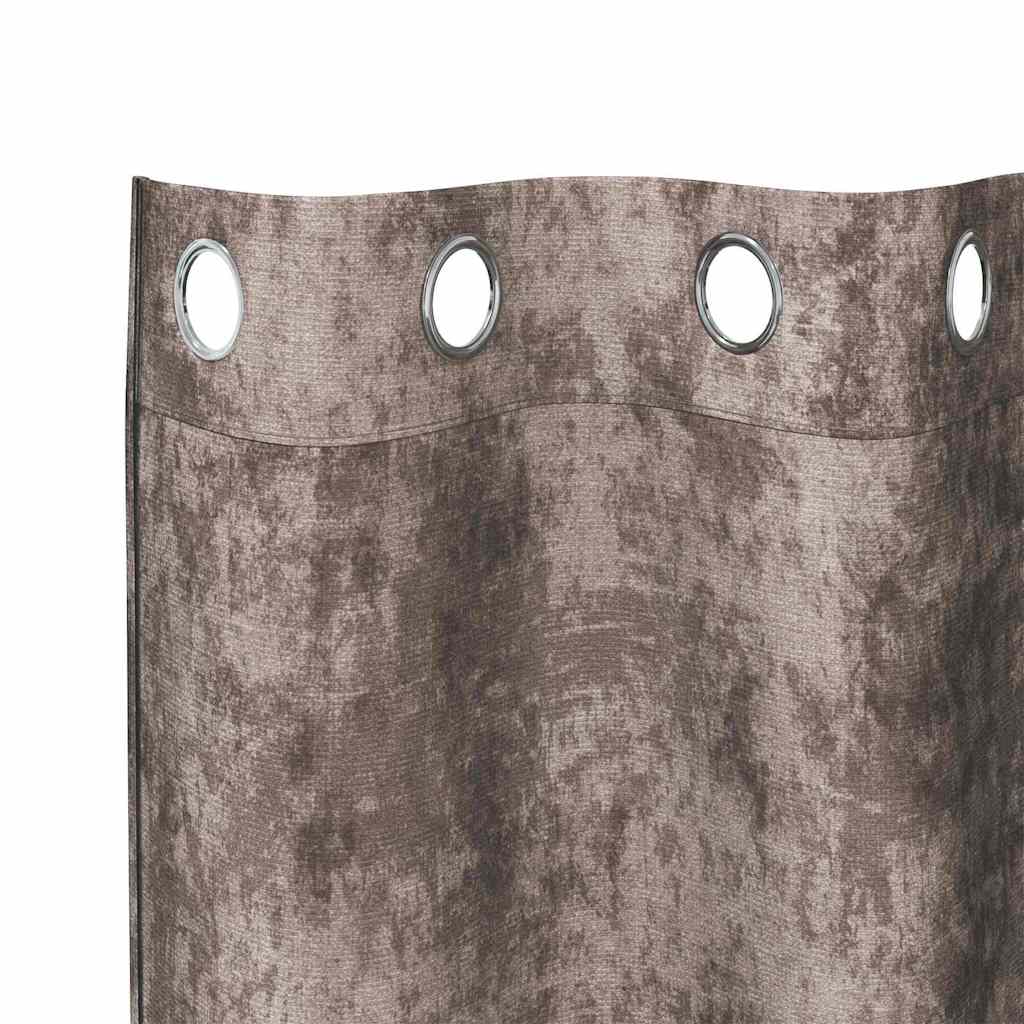 Curtain with Curtains 2 pcs Cappuccino 245 x 140 cm Velvet