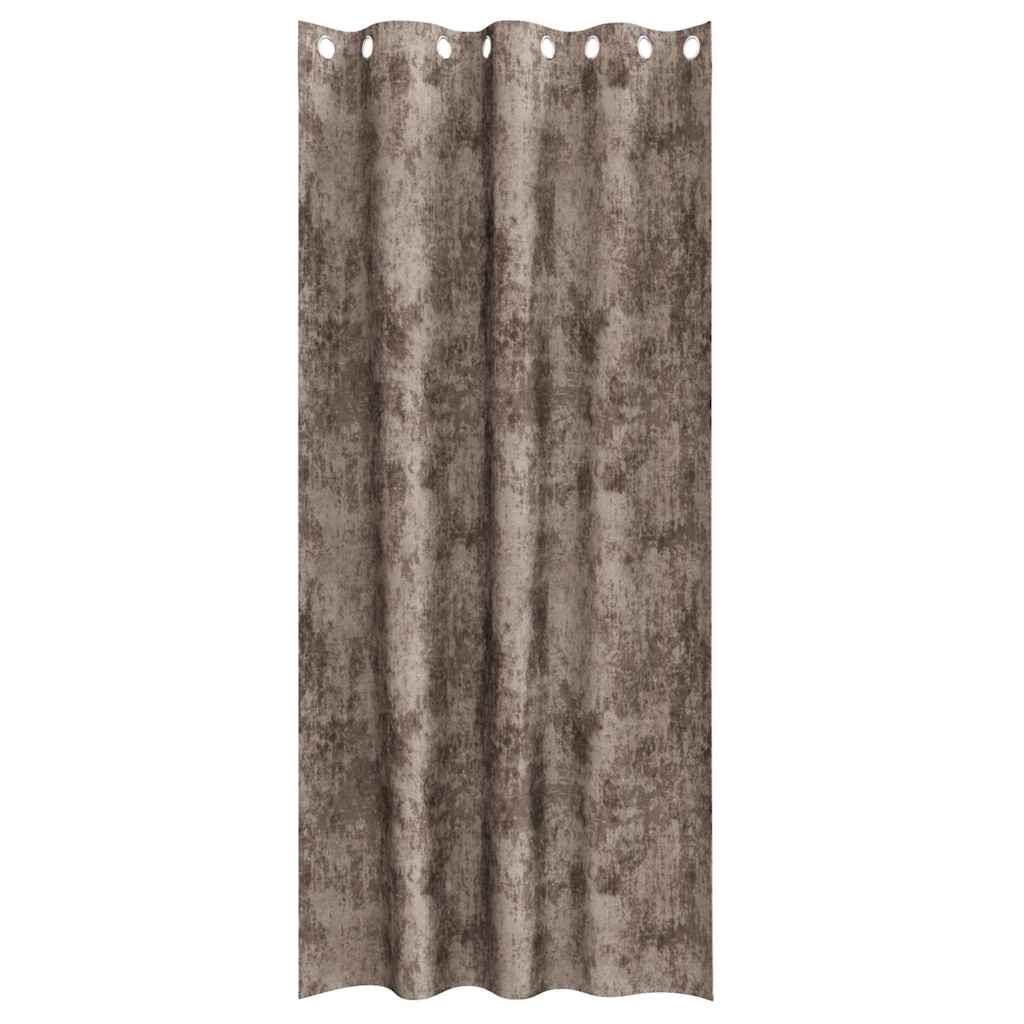 Curtain with Curtains 2 pcs Cappuccino 245 x 140 cm Velvet