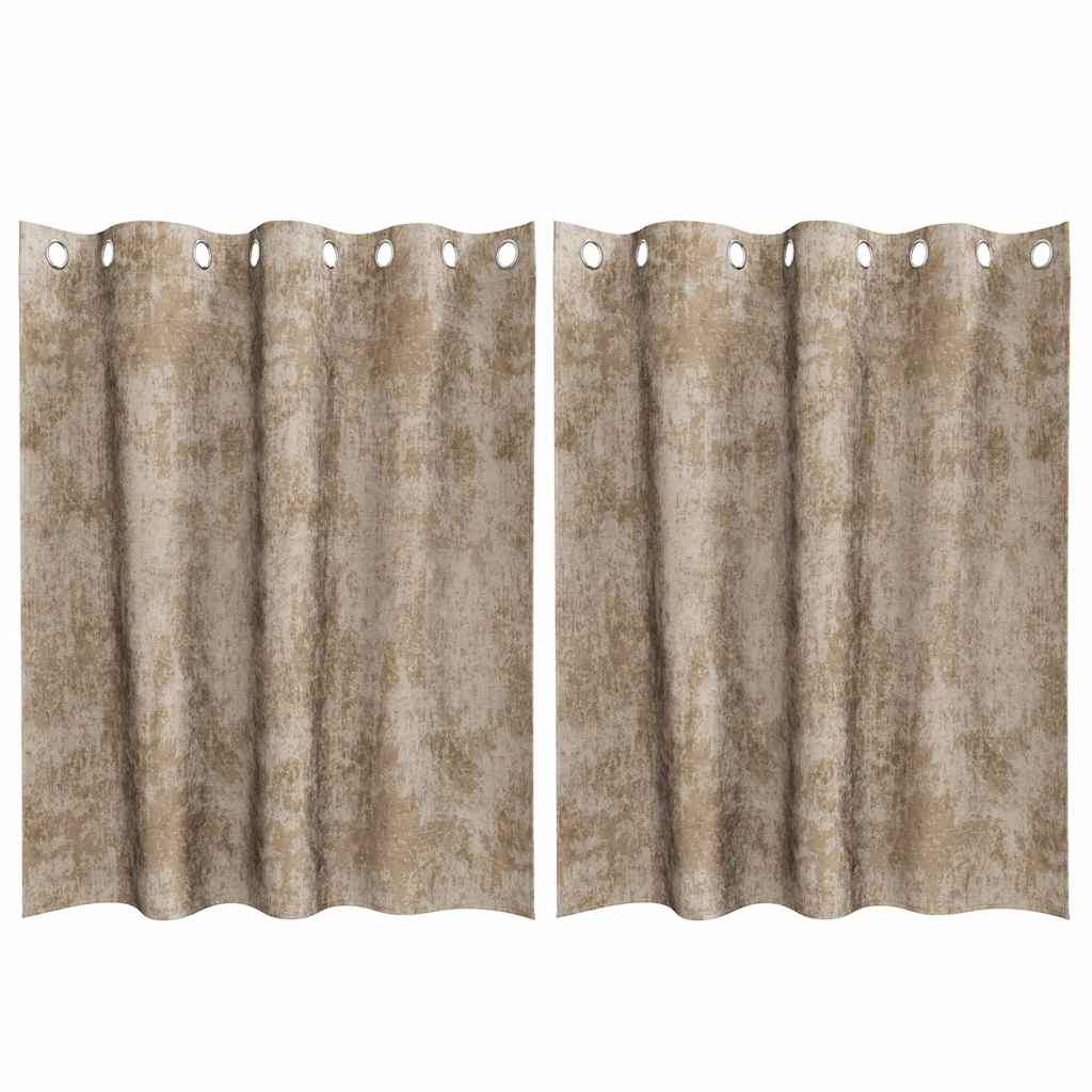 Curtain with Curtains 2 pcs Champagne 140 x 140 cm Velvet