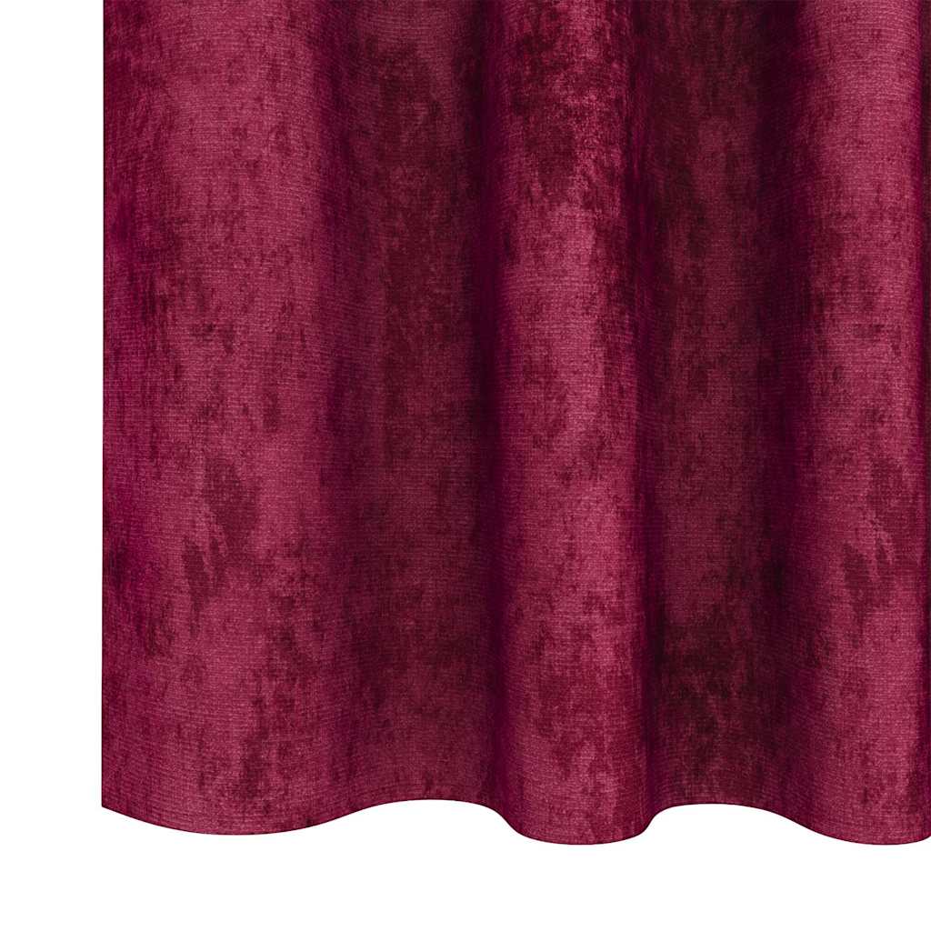 Curtain with Curtains 2 pcs Wine red 245 x 140 cm Velvet