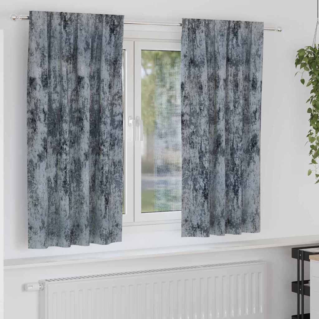 Curtain with Curtains 2 pcs Silver grey 175 x 140 cm Velvet