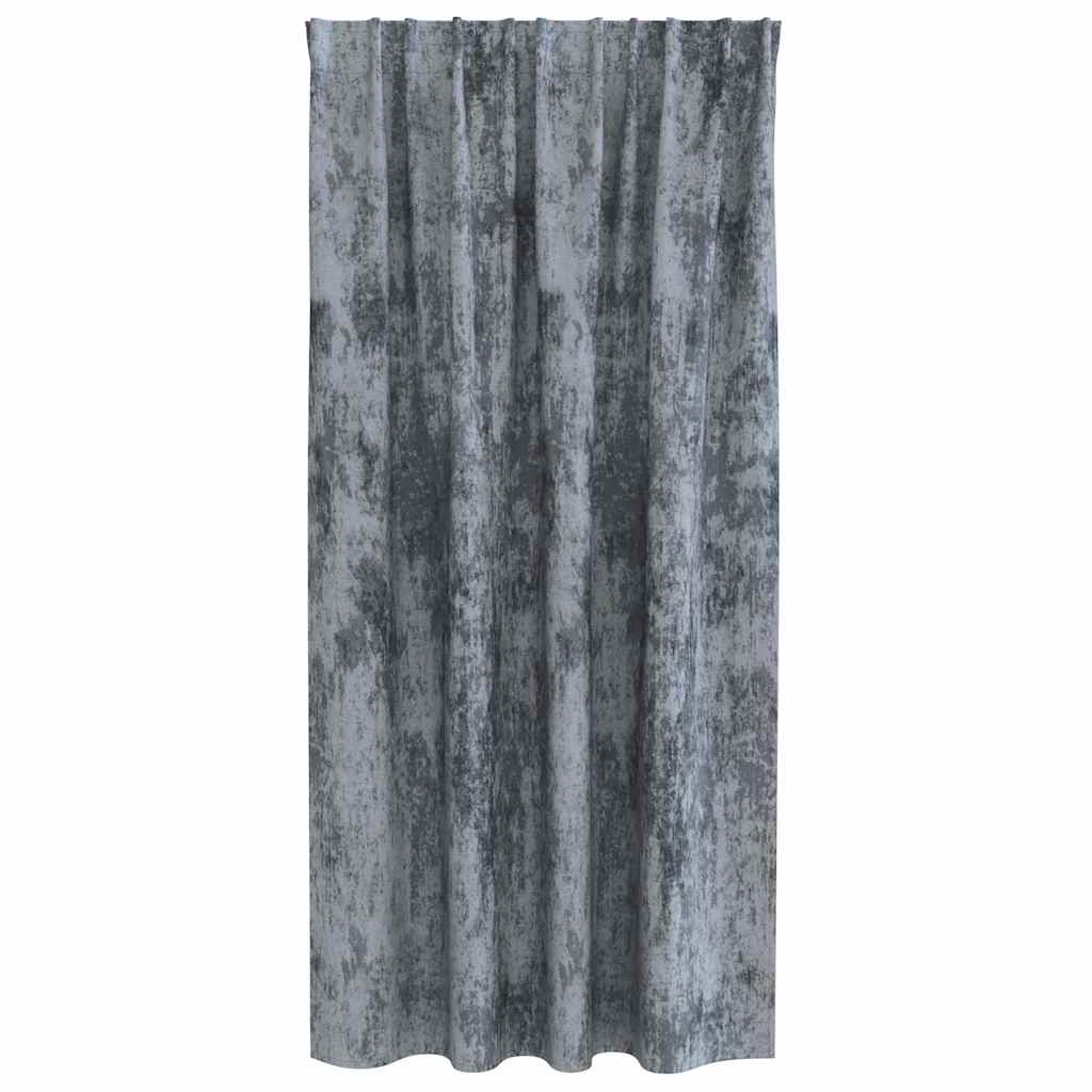 Curtain with Curtains 2 pcs Silver grey 175 x 140 cm Velvet