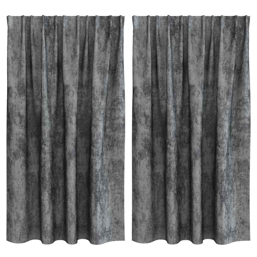 Curtain with Curtains 2 pcs Grey 140 x 140 cm Velvet