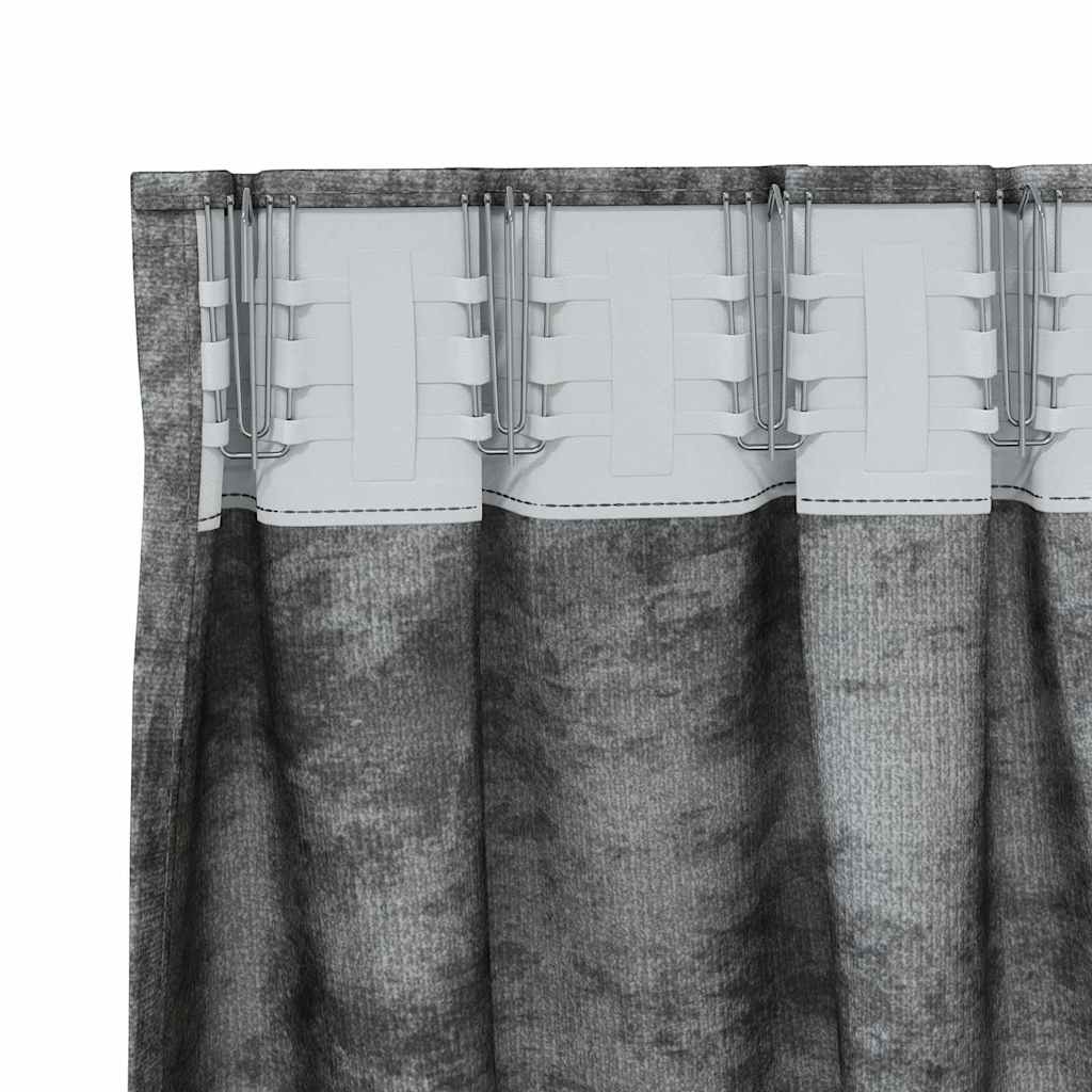 Curtain with Curtains 2 pcs Grey 260 x 140 cm Velvet