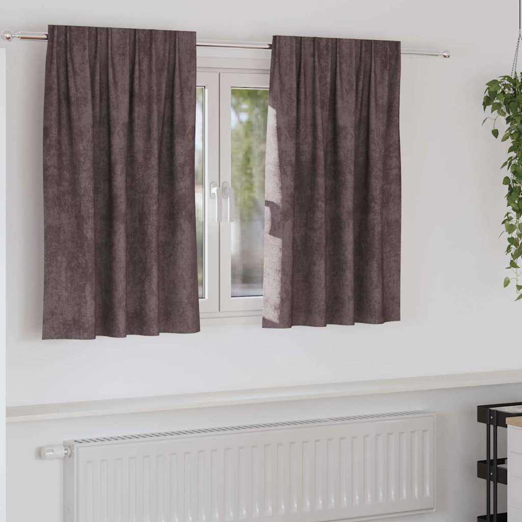 Curtain with Curtains 2 pcs Brown 140 x 140 cm Velvet