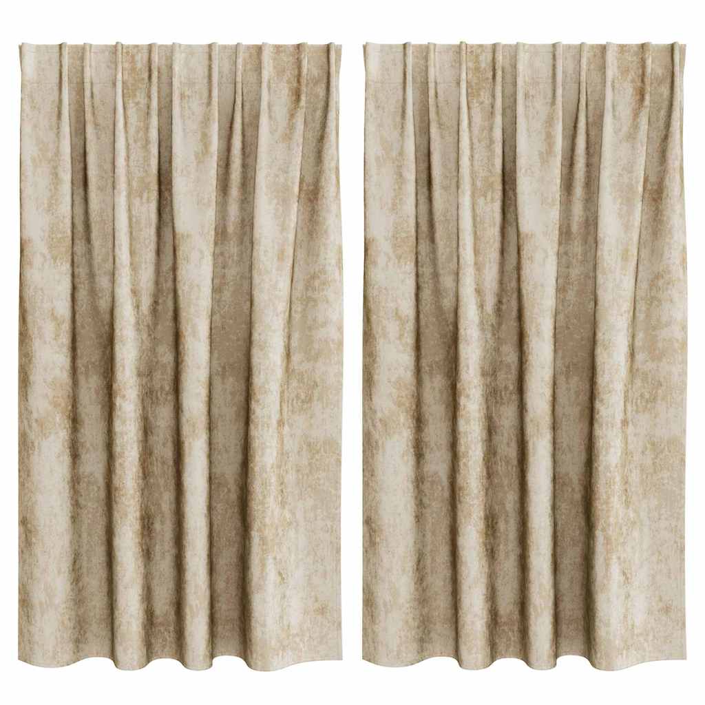 Curtain with Curtains 2 pcs Cream 140 x 140 cm Velvet