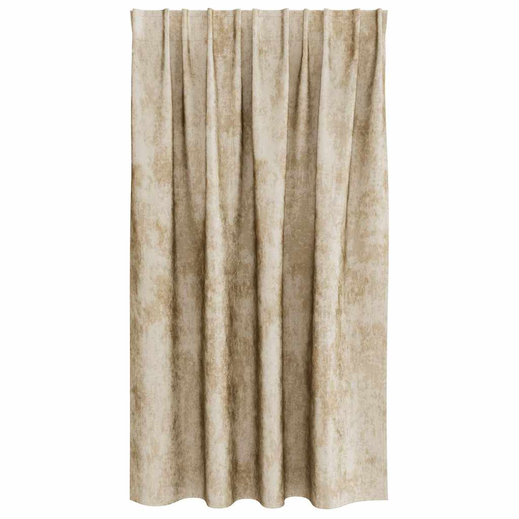 Curtain with Curtains 2 pcs Cream 140 x 140 cm Velvet