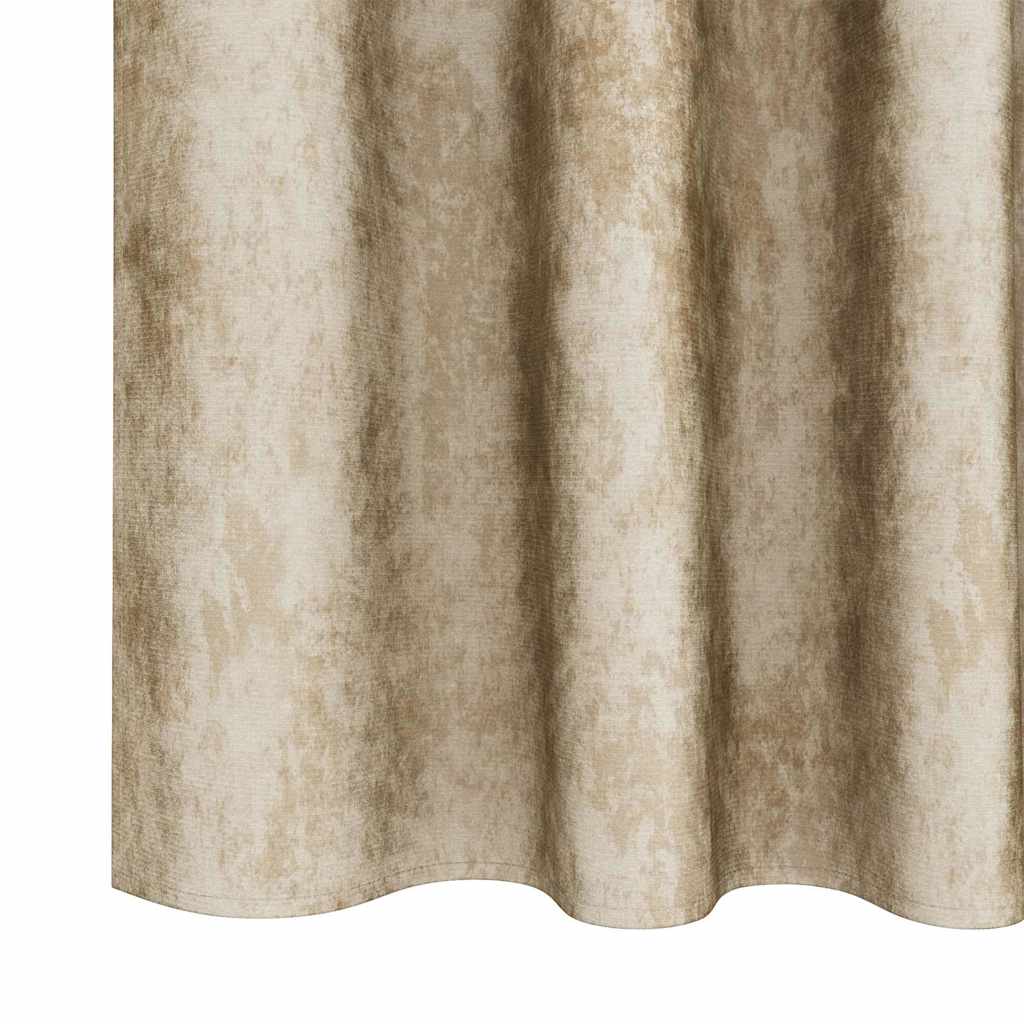 Curtain with Curtains 2 pcs Cream 175 x 140 cm Velvet