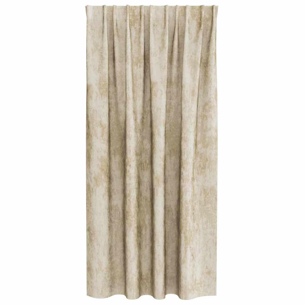 Curtain with Curtains 2 pcs Cream 175 x 140 cm Velvet