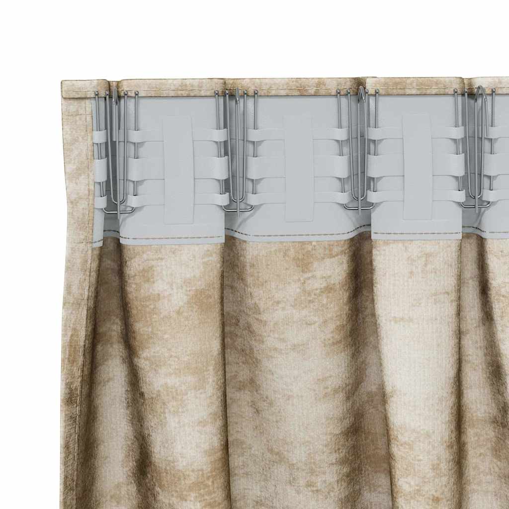 Curtain with Curtains 2 pcs Cream 225 x 140 cm Velvet