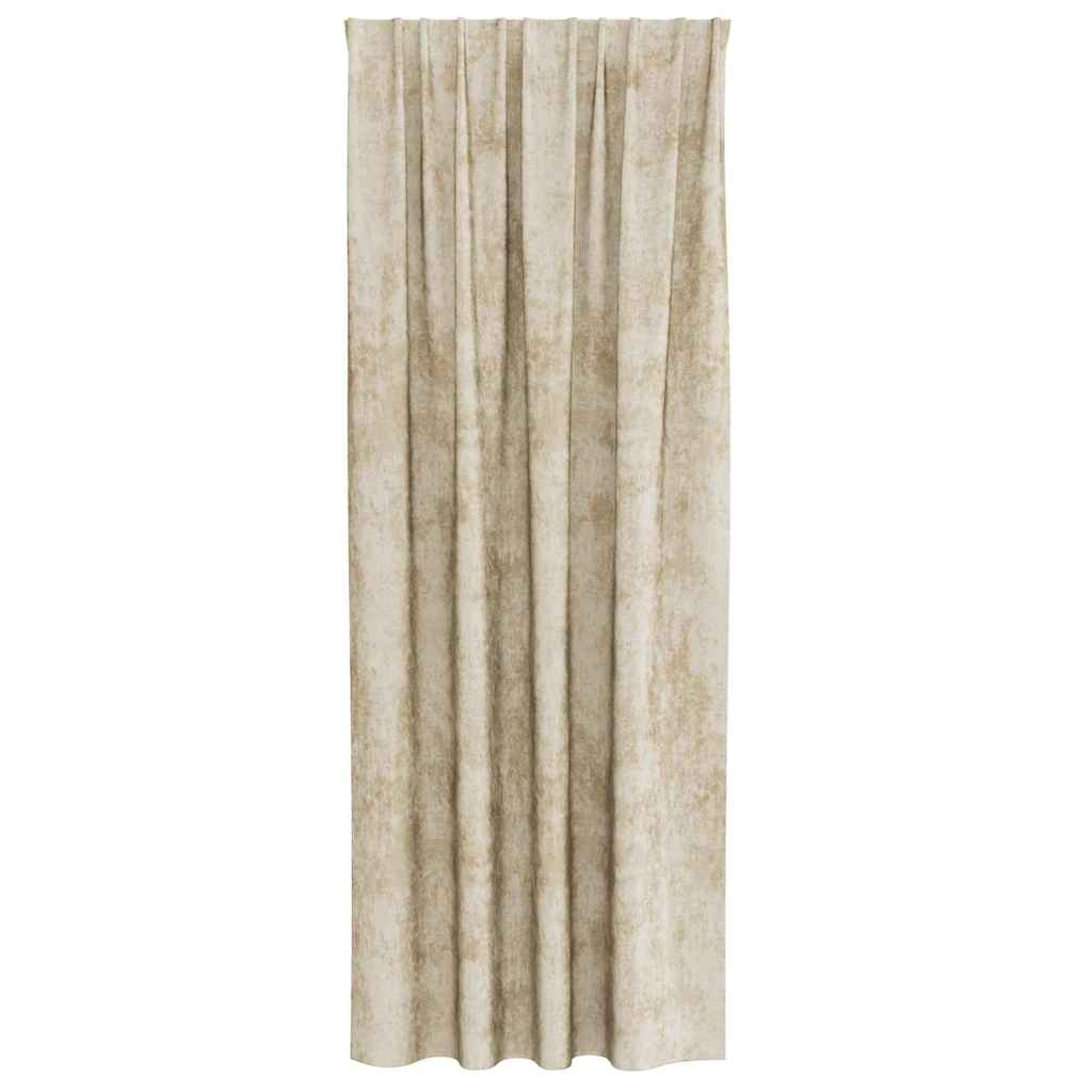 Curtain with Curtains 2 pcs Cream 260 x 140 cm Velvet