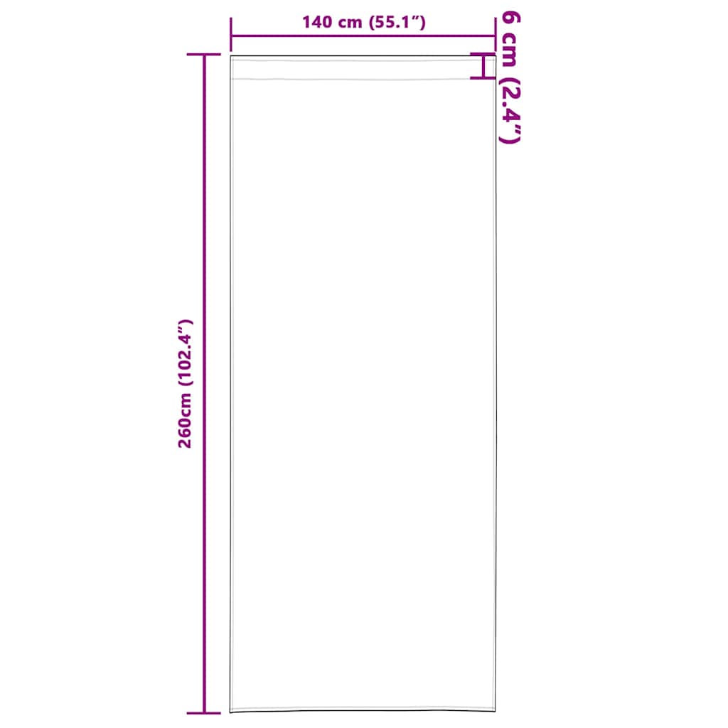 Curtain with Curtains 2 pcs Cream 260 x 140 cm Velvet