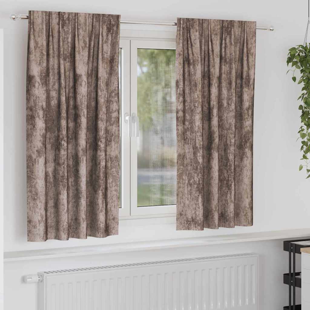 Curtain with Curtains 2 pcs Cappuccino 175 x 140 cm Velvet