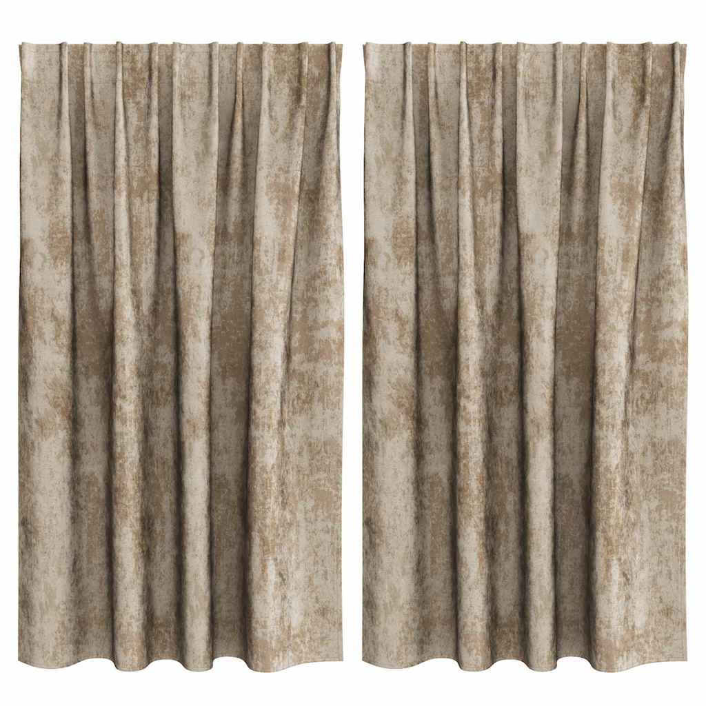Curtain with Curtains 2 pcs Champagne 140 x 140 cm Velvet