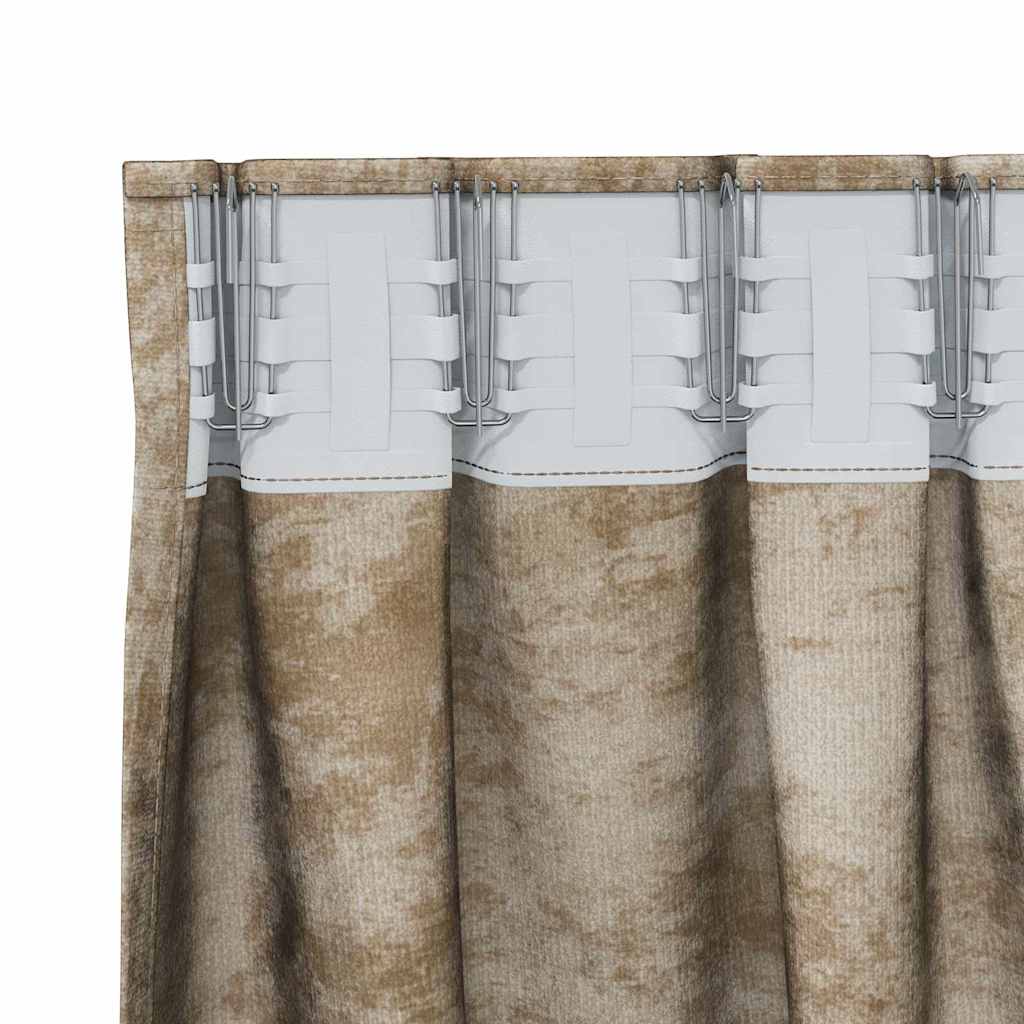 Curtain with Curtains 2 pcs Champagne 175 x 140 cm Velvet