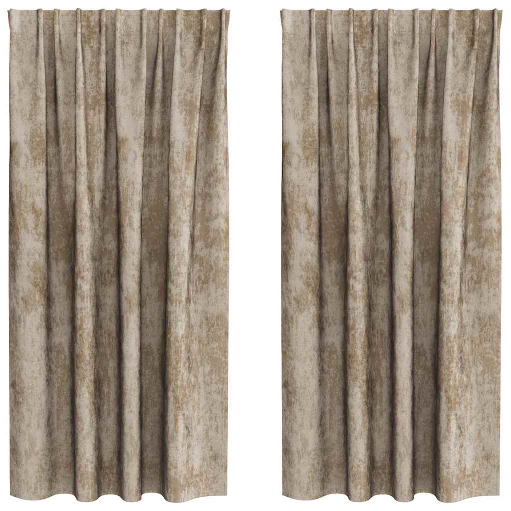 Curtain with Curtains 2 pcs Champagne 175 x 140 cm Velvet