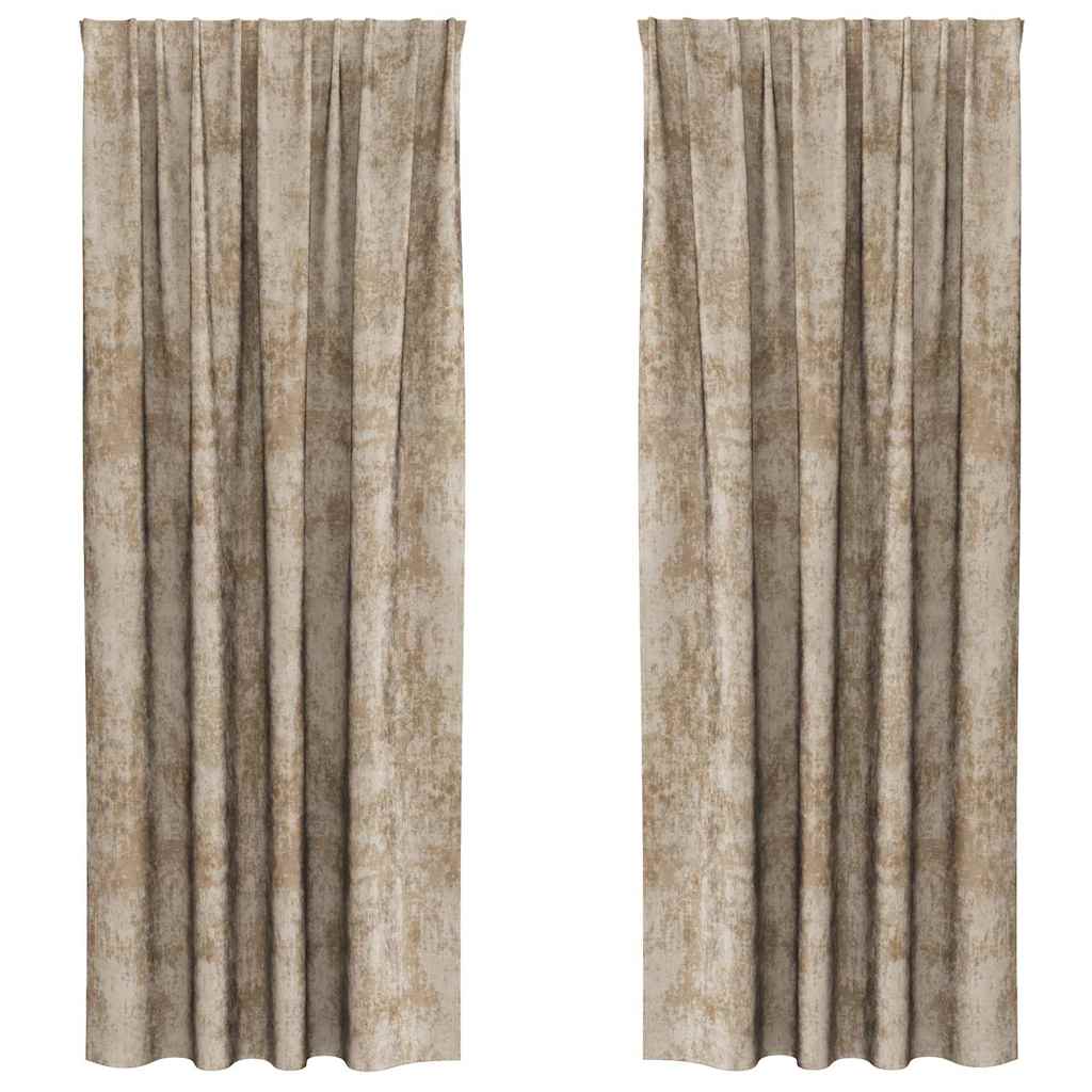 Curtain with Curtains 2 pcs Champagne 260 x 140 cm Velvet