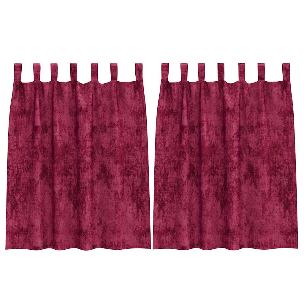 Curtain with Curtains 2 pcs Wine Red 140 x 140 cm Velvet
