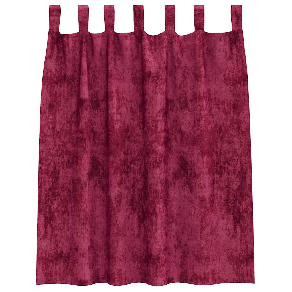 Curtain with Curtains 2 pcs Wine Red 140 x 140 cm Velvet
