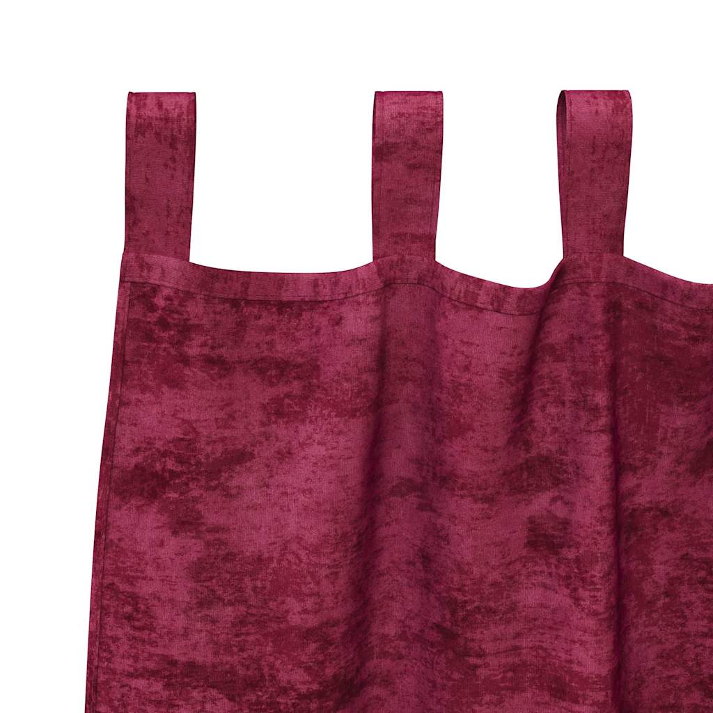 Curtain with Curtains 2 pcs Wine red 225 x 140 cm Velvet
