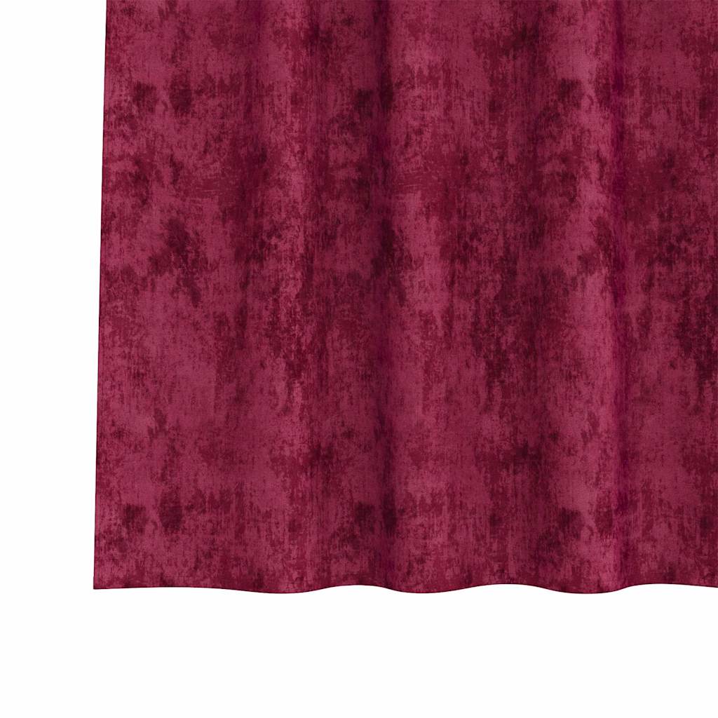 Curtain with Curtains 2 pcs Wine red 245 x 140 cm Velvet