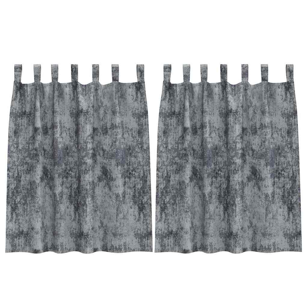 Curtain with Curtains 2 pcs Silver Grey 140 x 140 cm Velvet
