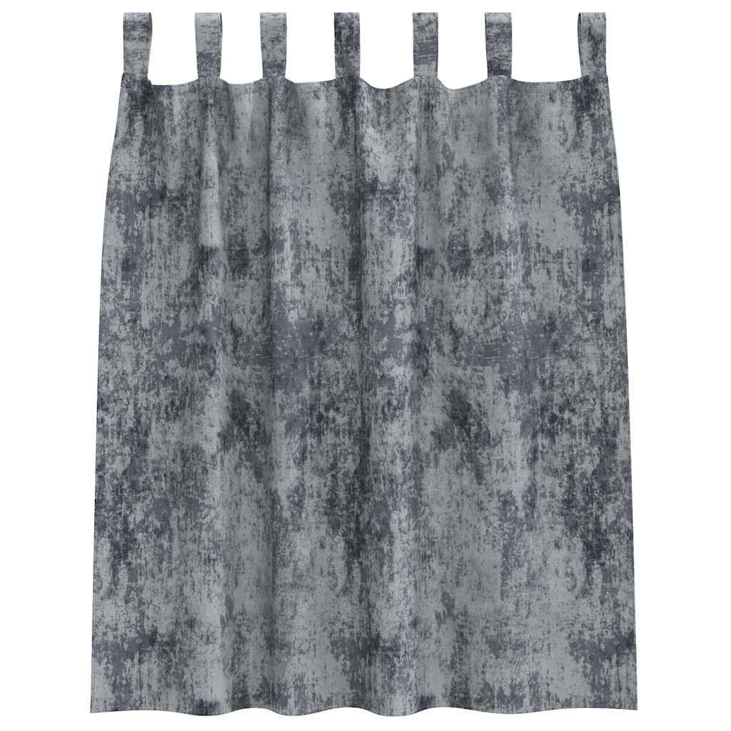 Curtain with Curtains 2 pcs Silver Grey 140 x 140 cm Velvet
