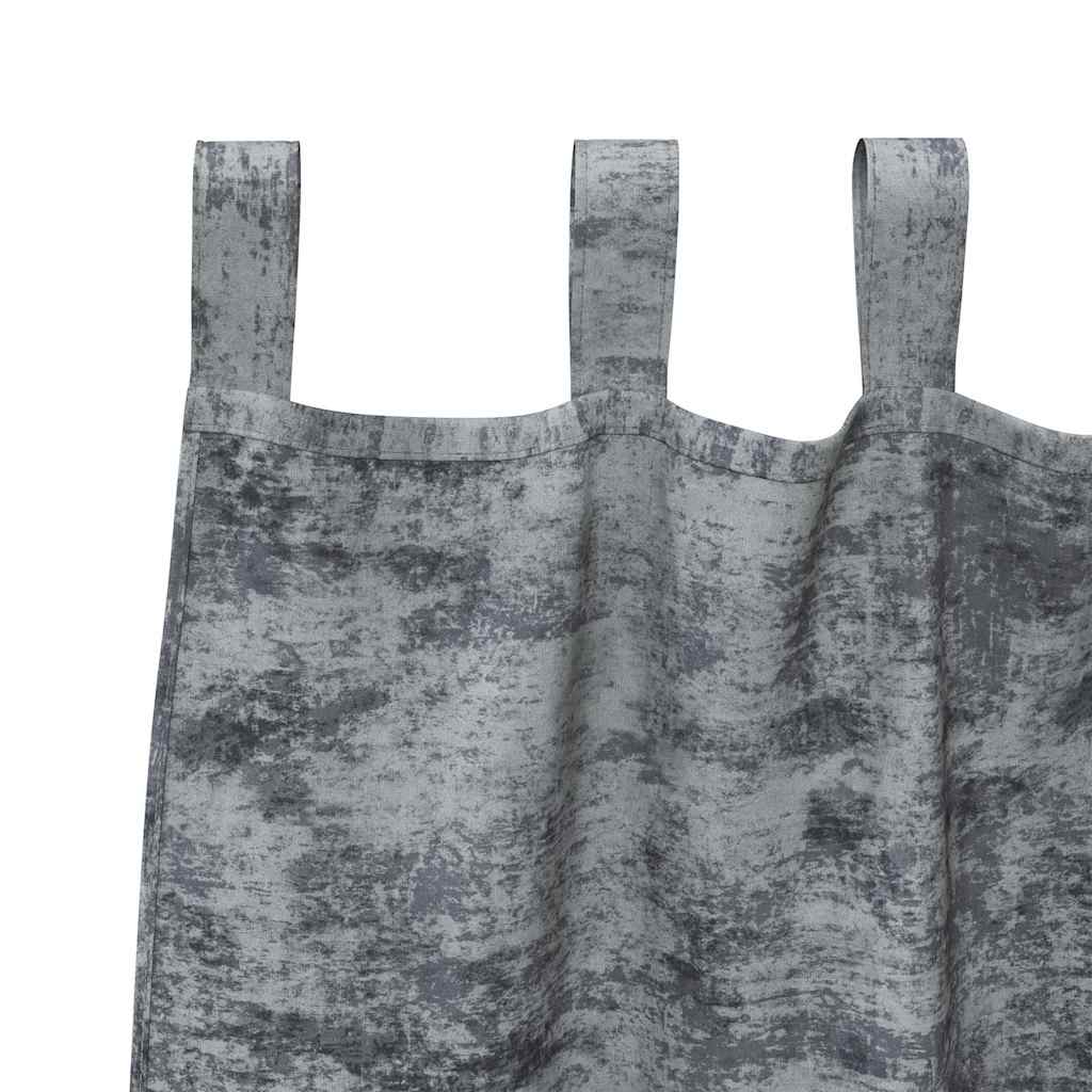 Curtain with Curtains 2 pcs Silver grey 175 x 140 cm Velvet