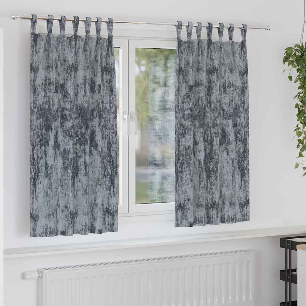 Curtain with Curtains 2 pcs Silver grey 175 x 140 cm Velvet