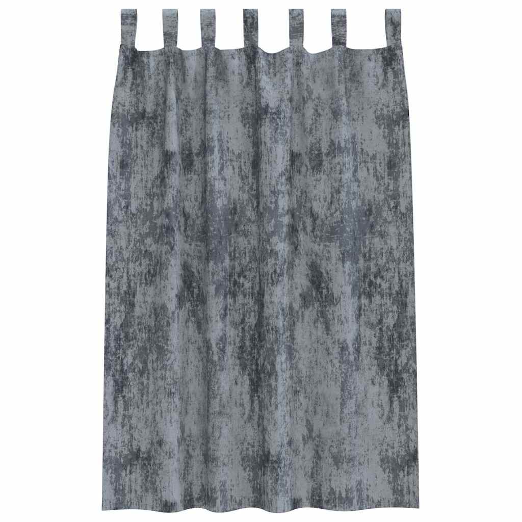 Curtain with Curtains 2 pcs Silver grey 175 x 140 cm Velvet