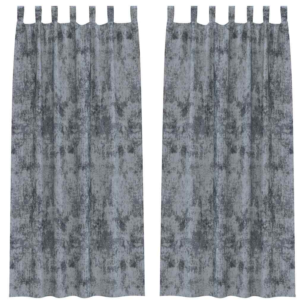Curtain with Curtains 2 pcs Silver grey 225 x 140 cm Velvet