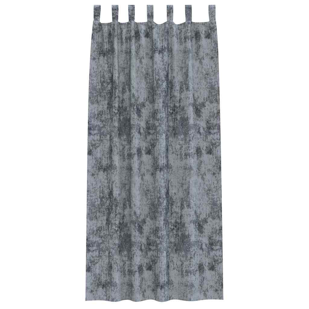 Curtain with Curtains 2 pcs Silver grey 260 x 140 cm Velvet