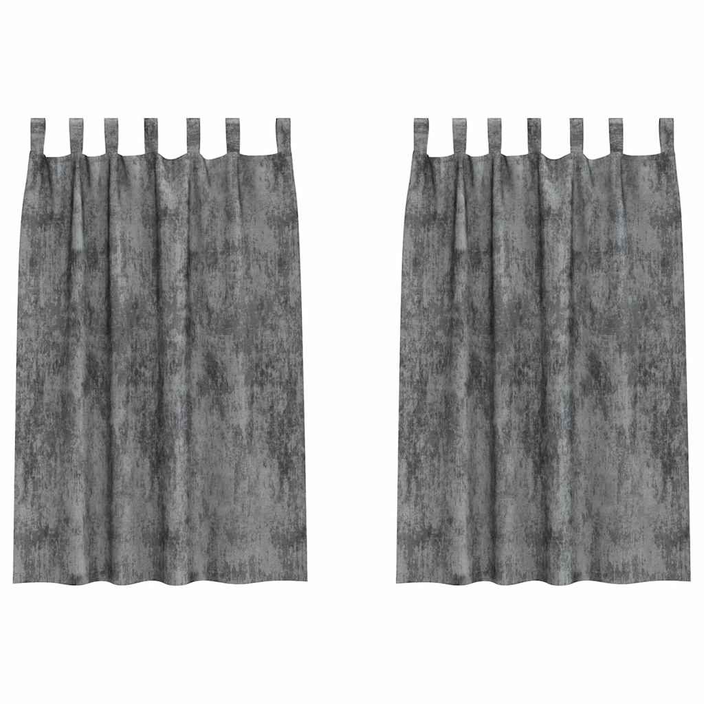 Curtain with Curtains 2 pcs Grey 175 x 140 cm Velvet