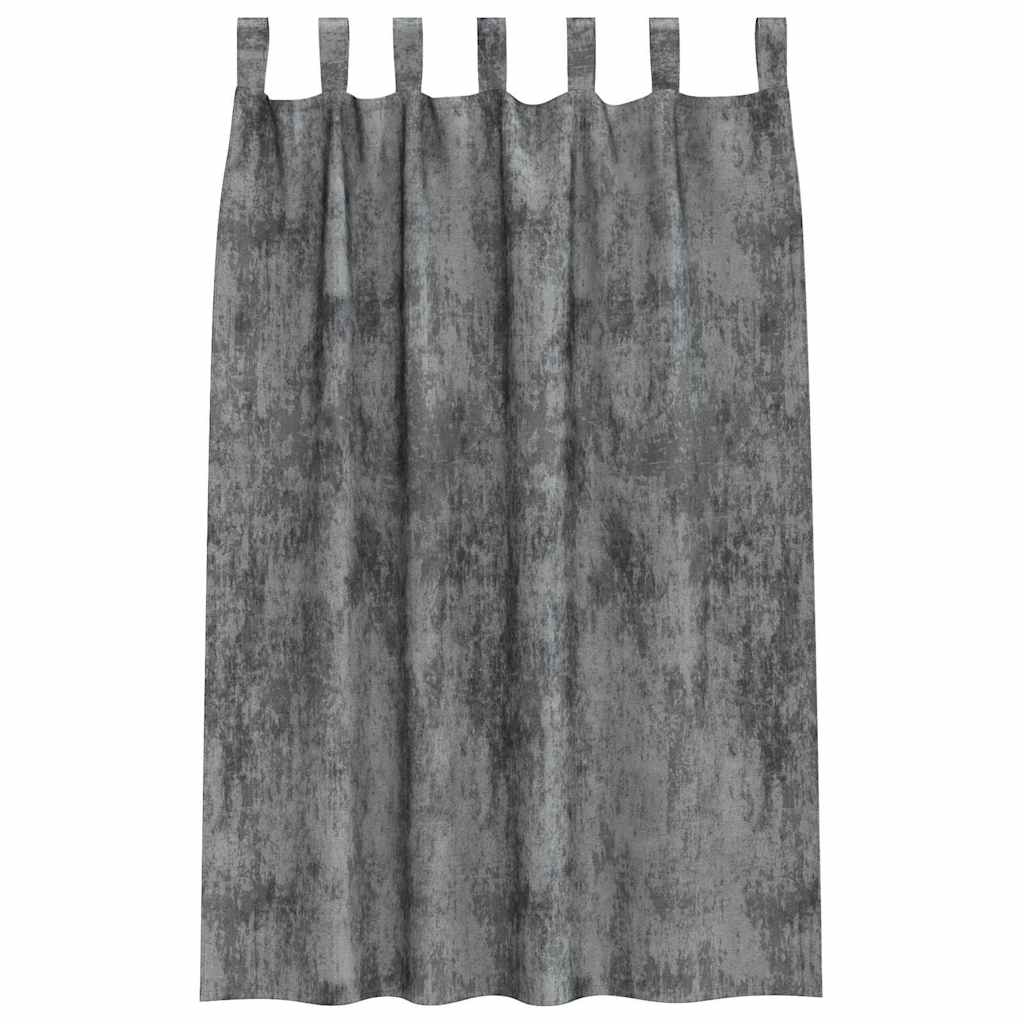 Curtain with Curtains 2 pcs Grey 175 x 140 cm Velvet