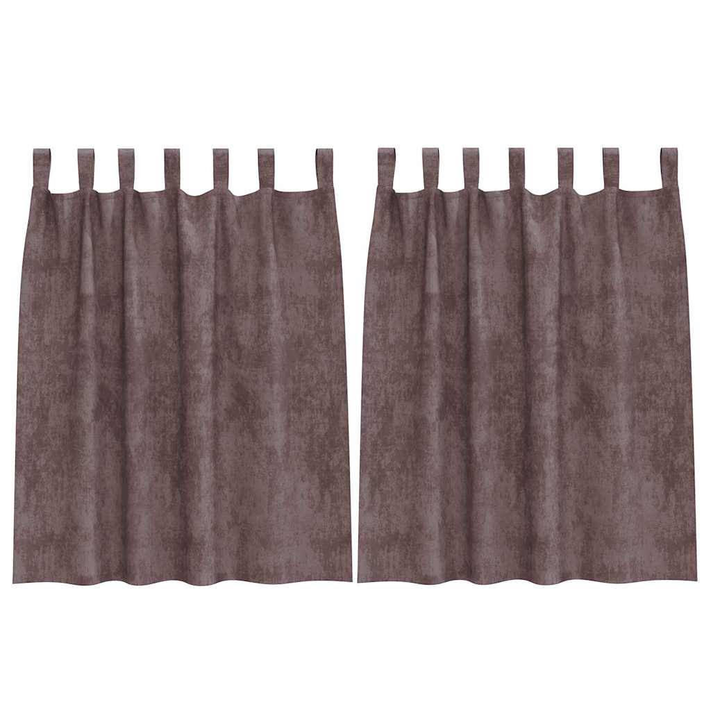 Curtain with Curtains 2 pcs Brown 140 x 140 cm Velvet