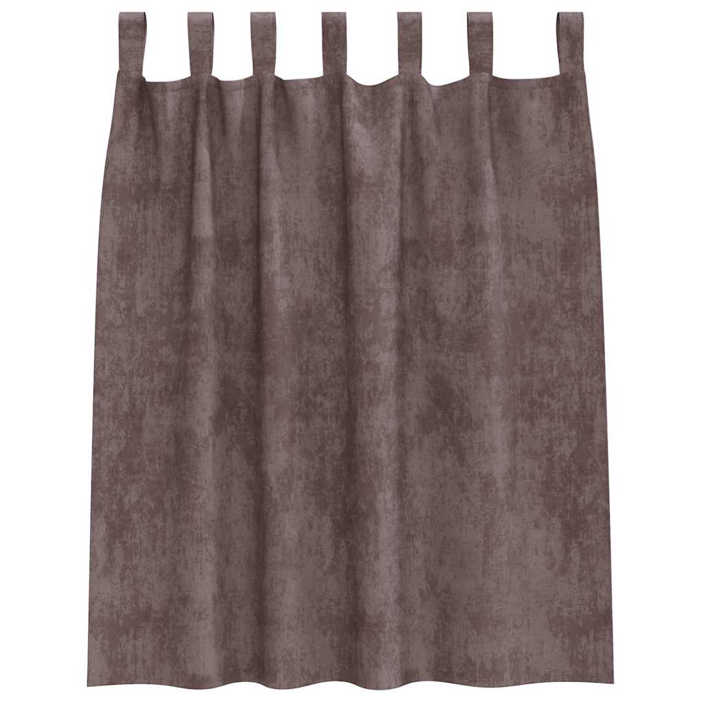 Curtain with Curtains 2 pcs Brown 140 x 140 cm Velvet