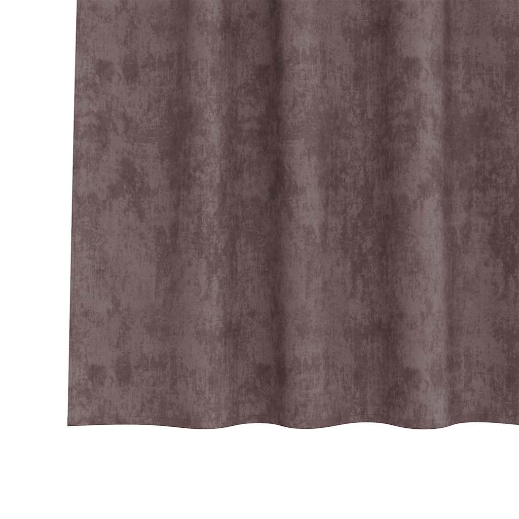 Curtain with Curtains 2 pcs Brown 225 x 140 cm Velvet