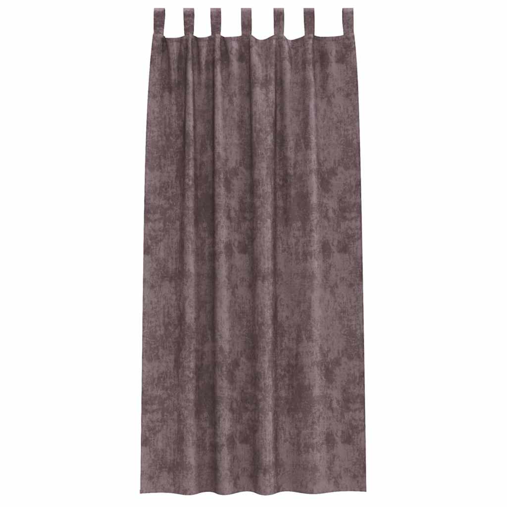 Curtain with Curtains 2 pcs Brown 245 x 140 cm Velvet