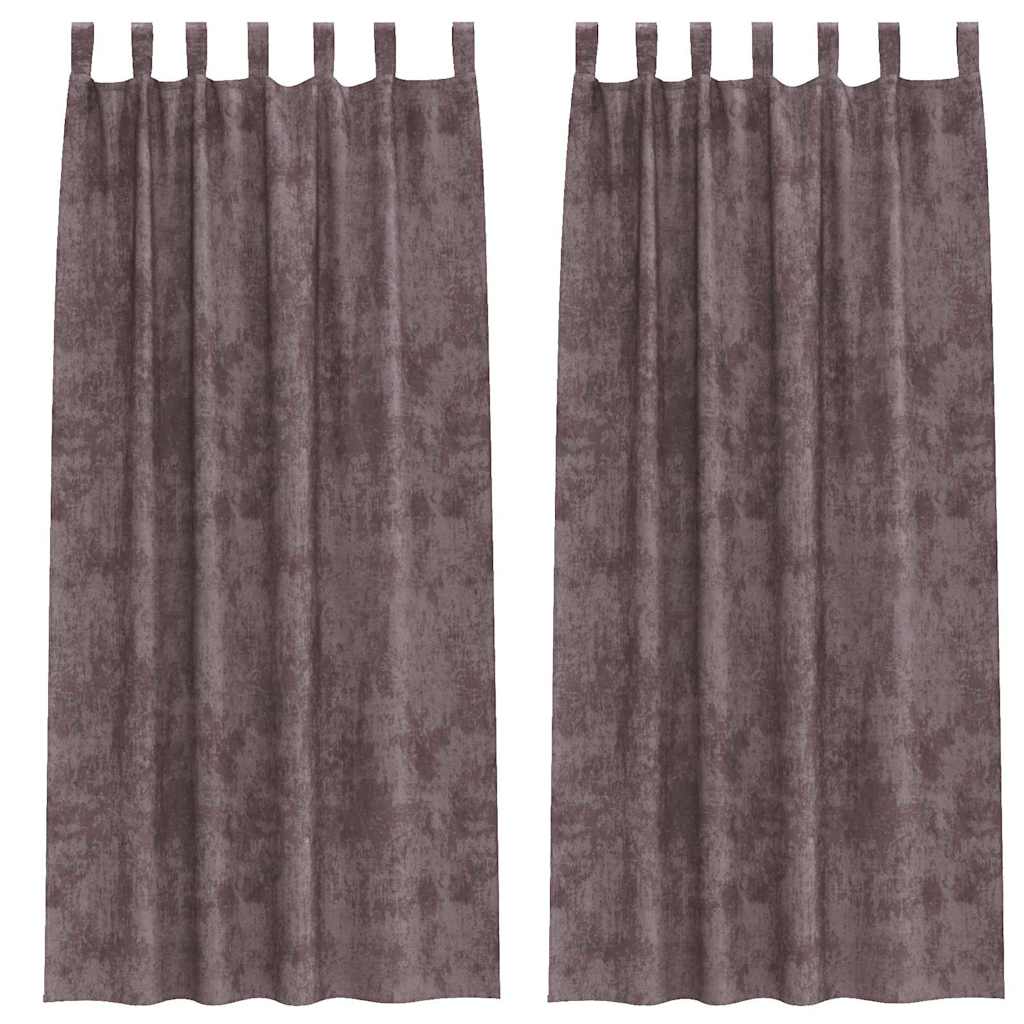 Curtain with Curtains 2 pcs Brown 260 x 140 cm Velvet