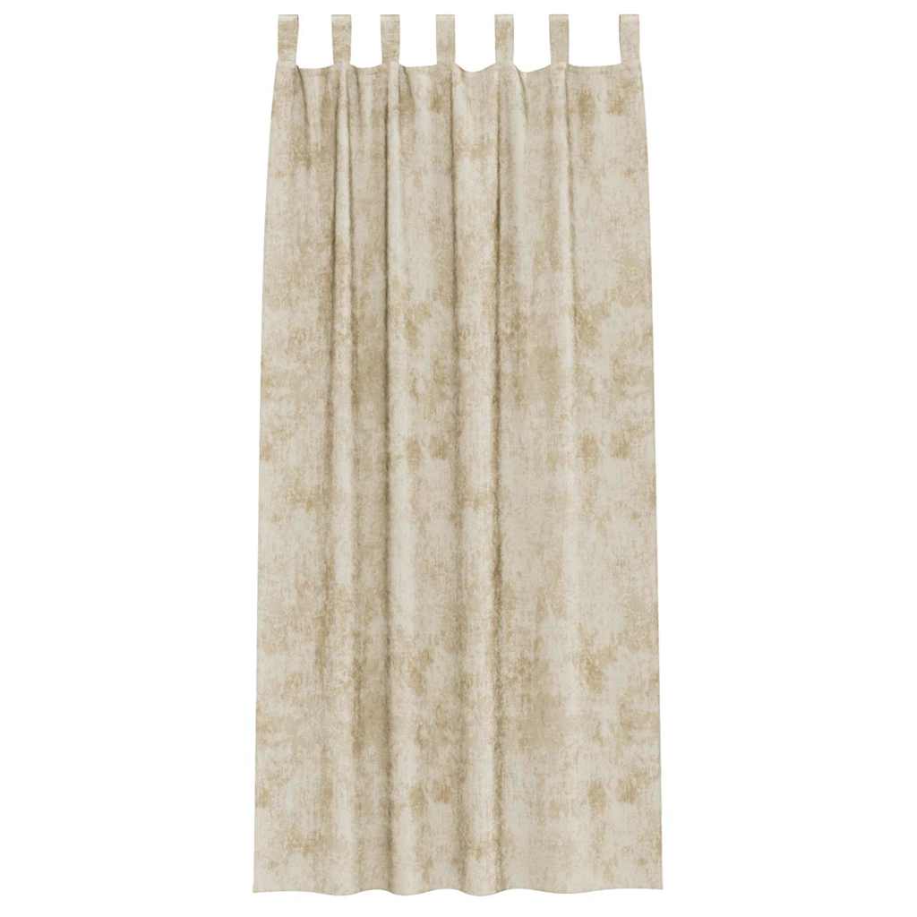 Curtain with Curtains 2 pcs Cream 245 x 140 cm Velvet