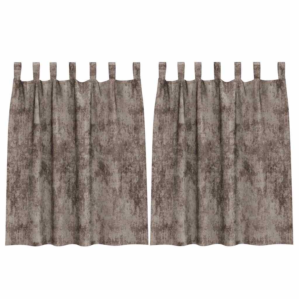 Curtain with Curtains 2 pcs Cappuccino 140 x 140 cm Velvet