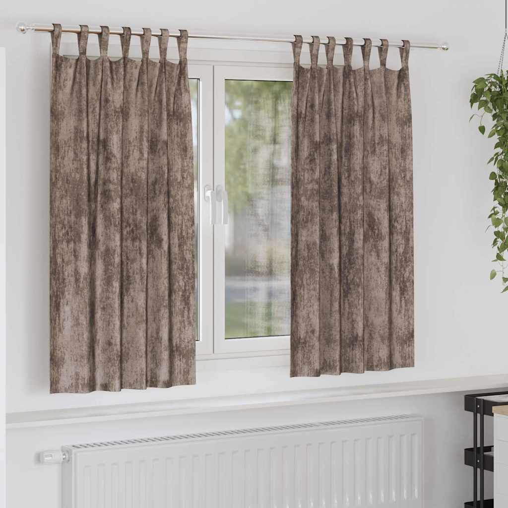 Curtain with Curtains 2 pcs Cappuccino 175 x 140 cm Velvet
