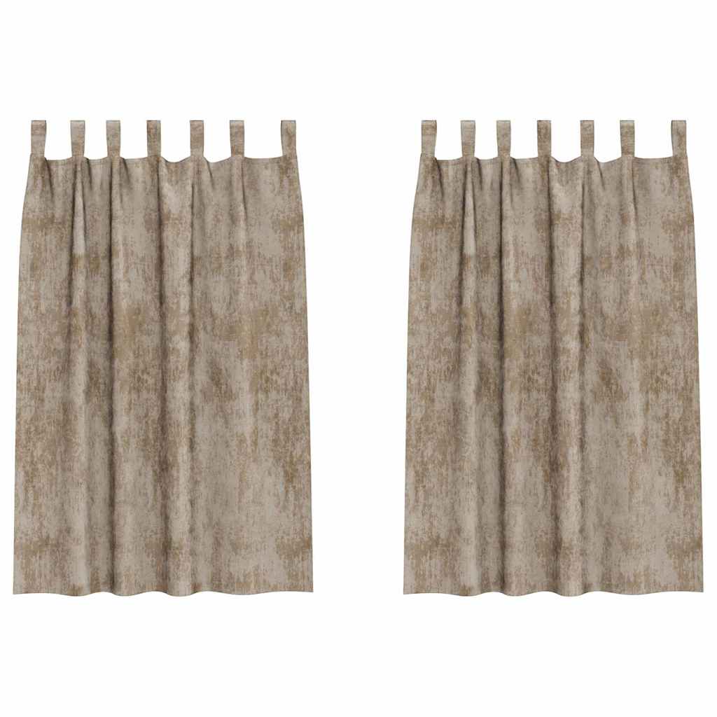 Curtain with Curtains 2 pcs Champagne 175 x 140 cm Velvet