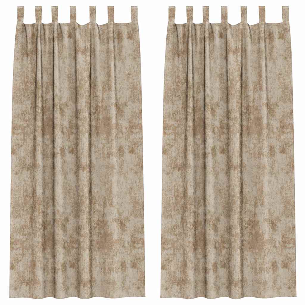 Curtain with Curtains 2 pcs Champagne 260 x 140 cm Velvet