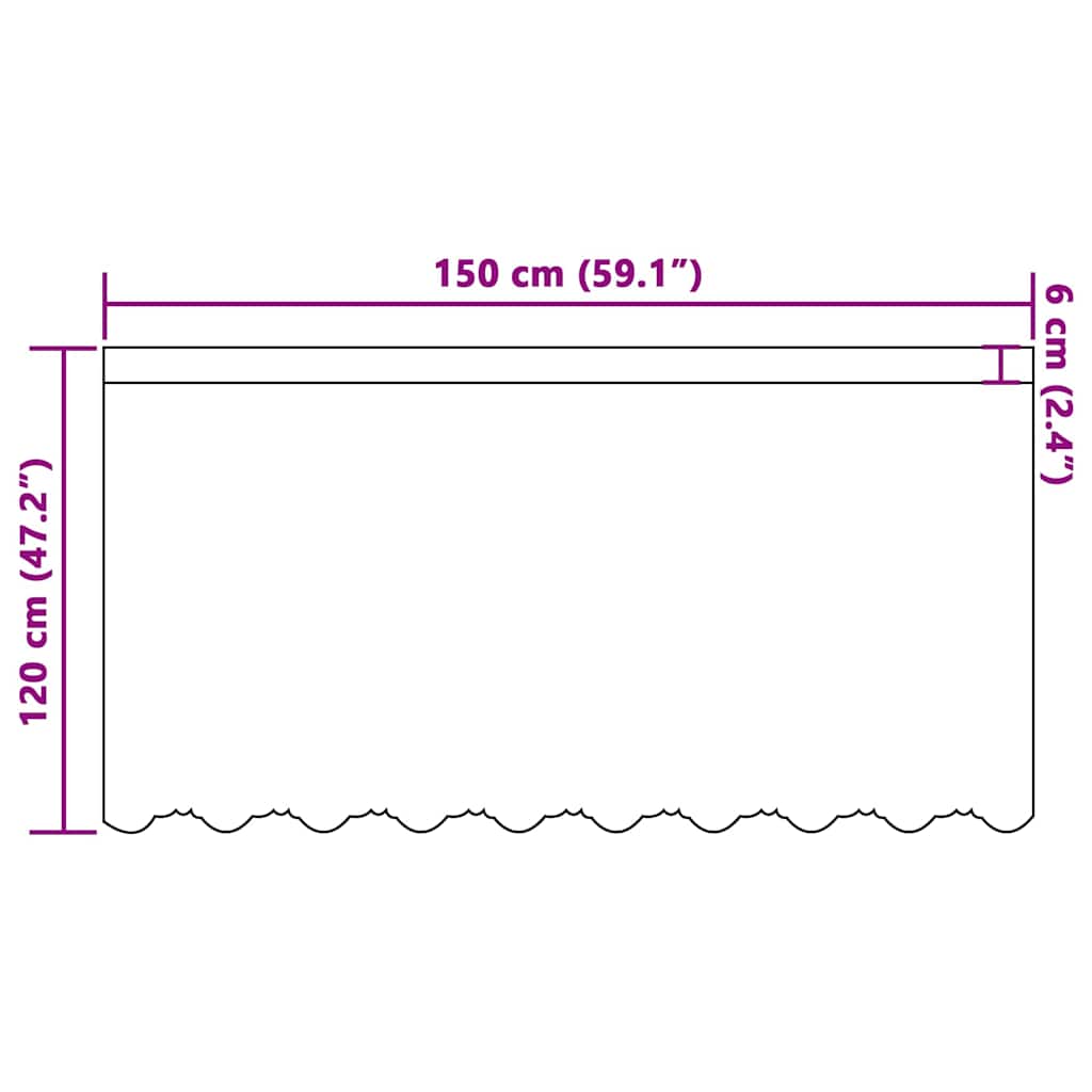 Lace Curtain with Curtains White 150x120cm Polyester