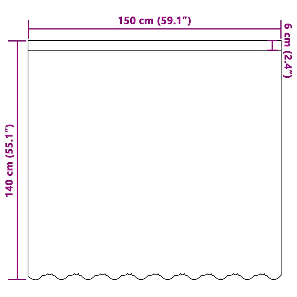 Lace Curtain with Curtains White 150x140cm Polyester