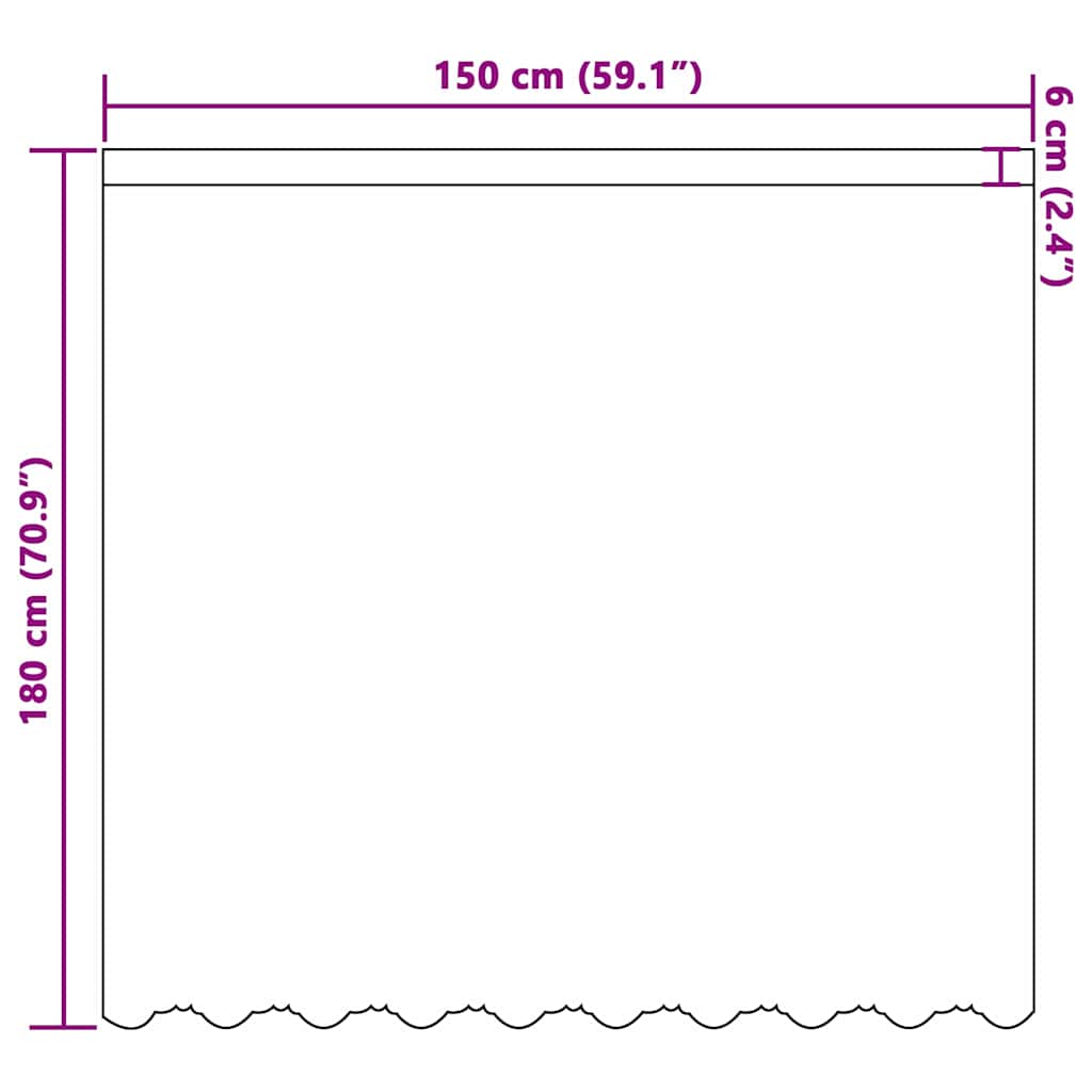 Lace Curtain with Curtains White 150x180cm Polyester